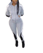 Women's Color Block Stitching Casual Hooded Zipper Suits