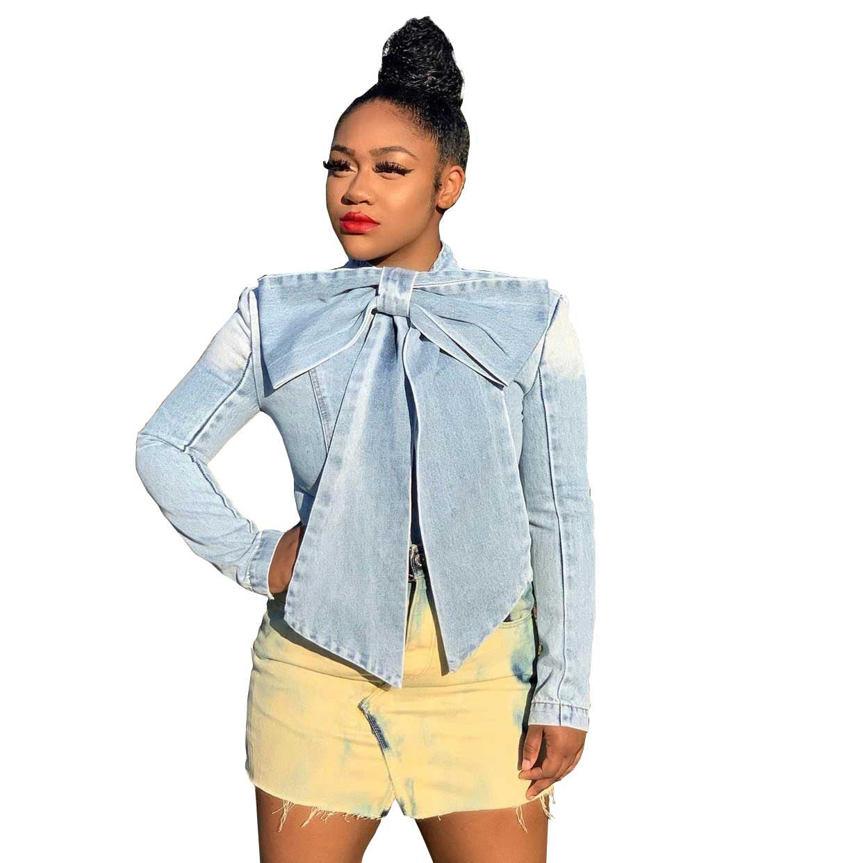Women's Beautiful Sexy Fashion Long-sleeved Denim Coats