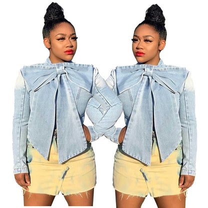 Women's Beautiful Sexy Fashion Long-sleeved Denim Coats