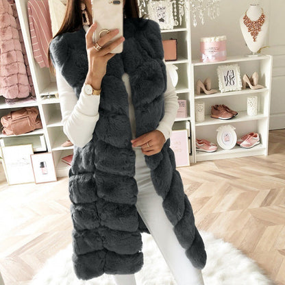 Imitation Fur Artificial Wool Long Plush Warm Coats