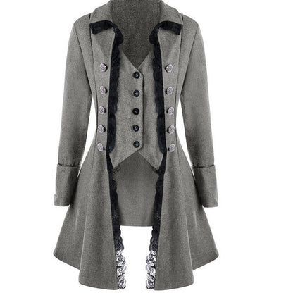 Women's Classic Swallowtail Black Gothic Victorian Coats