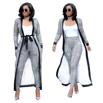 Women's Printed Cloak Trousers Two-piece Set With Suits