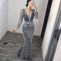 Women's Winter Dress Long Sleeve Bronzing Tassel Wedding Dresses