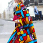 Women's Long Bell Sleeve Printed Loose Trench Coats