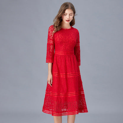 Large Black Dress Long Simple Lace Dresses