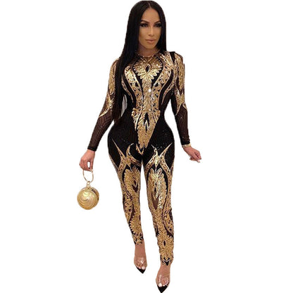 Women's Beautiful Comfortable Sequin Long-sleeved Source Dresses