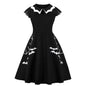 Beautiful Sleeve Halloween Bat Embroidered Dress Dresses