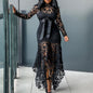 Women's Out Long Sleeve Stand-up Collar Tie Dresses