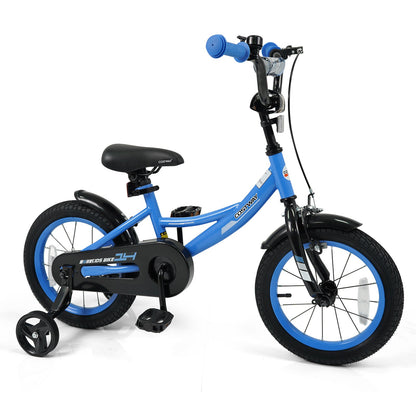 12/14/16/18 Inches Kids Bike with Removable Training Wheels and Adjustable Seatfor 3-8 Years Old Navy