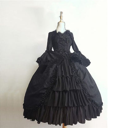 Retro Gothic Court Dress Cinched Stitching Dresses
