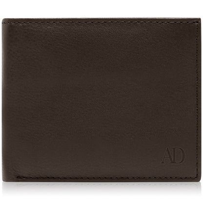 Genuine Leather Bifold Wallet – Flip-Up ID Window, RFID Blocking