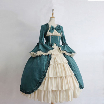 Retro Gothic Court Dress Cinched Stitching Dresses