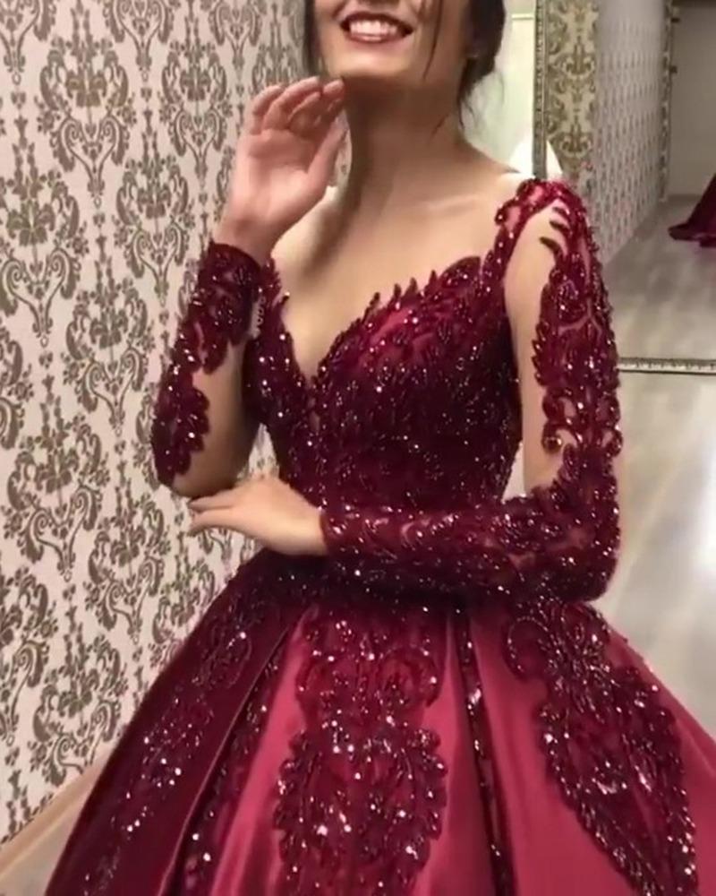 Women's Gilding Large Swing Sexy Dress Trailing Wedding Dresses
