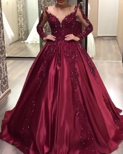 Women's Gilding Large Swing Sexy Dress Trailing Wedding Dresses
