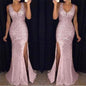 Women's Spring Split Gold Dress Long Wedding Dresses