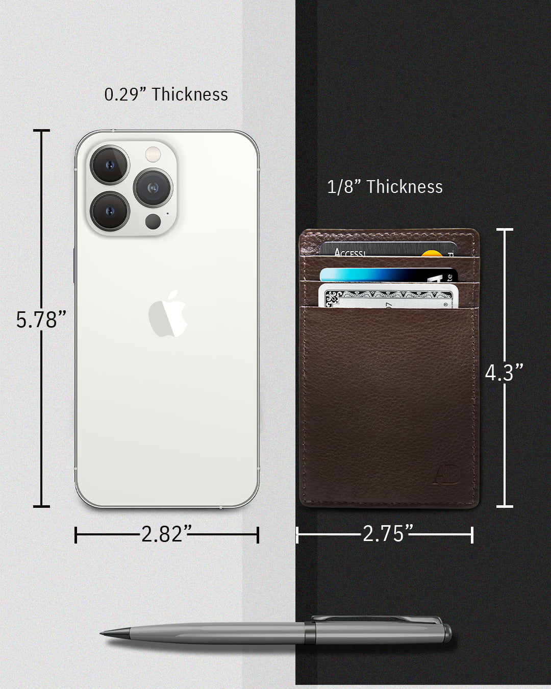 Genuine Leather Slim Card Holder – RFID Blocking, Minimalist