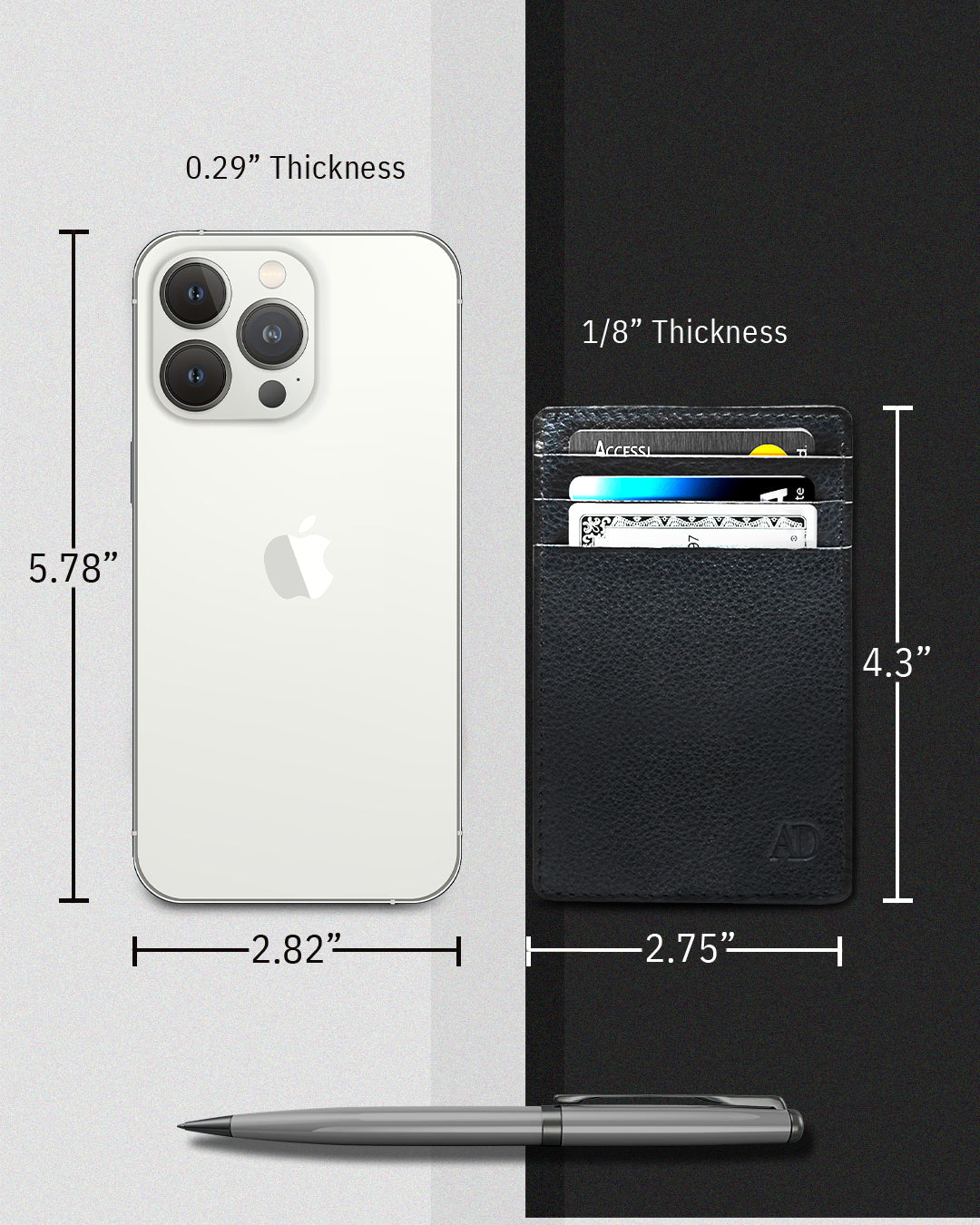 Genuine Leather Slim Card Holder – RFID Blocking, Minimalist