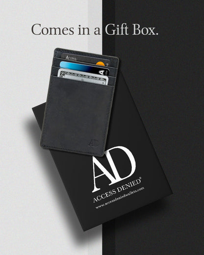 Genuine Leather Slim Card Holder – RFID Blocking, Minimalist