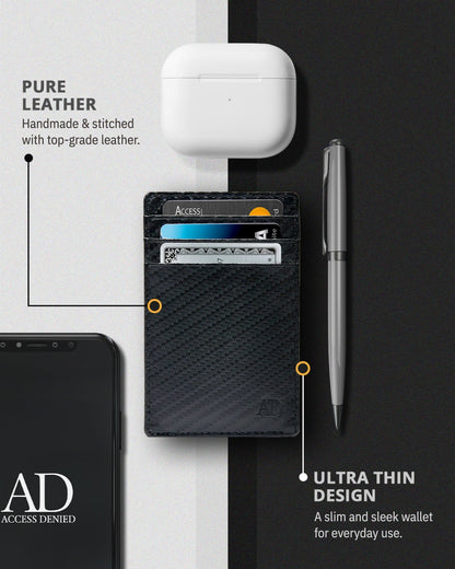 Genuine Leather Slim Card Holder – RFID Blocking, Minimalist