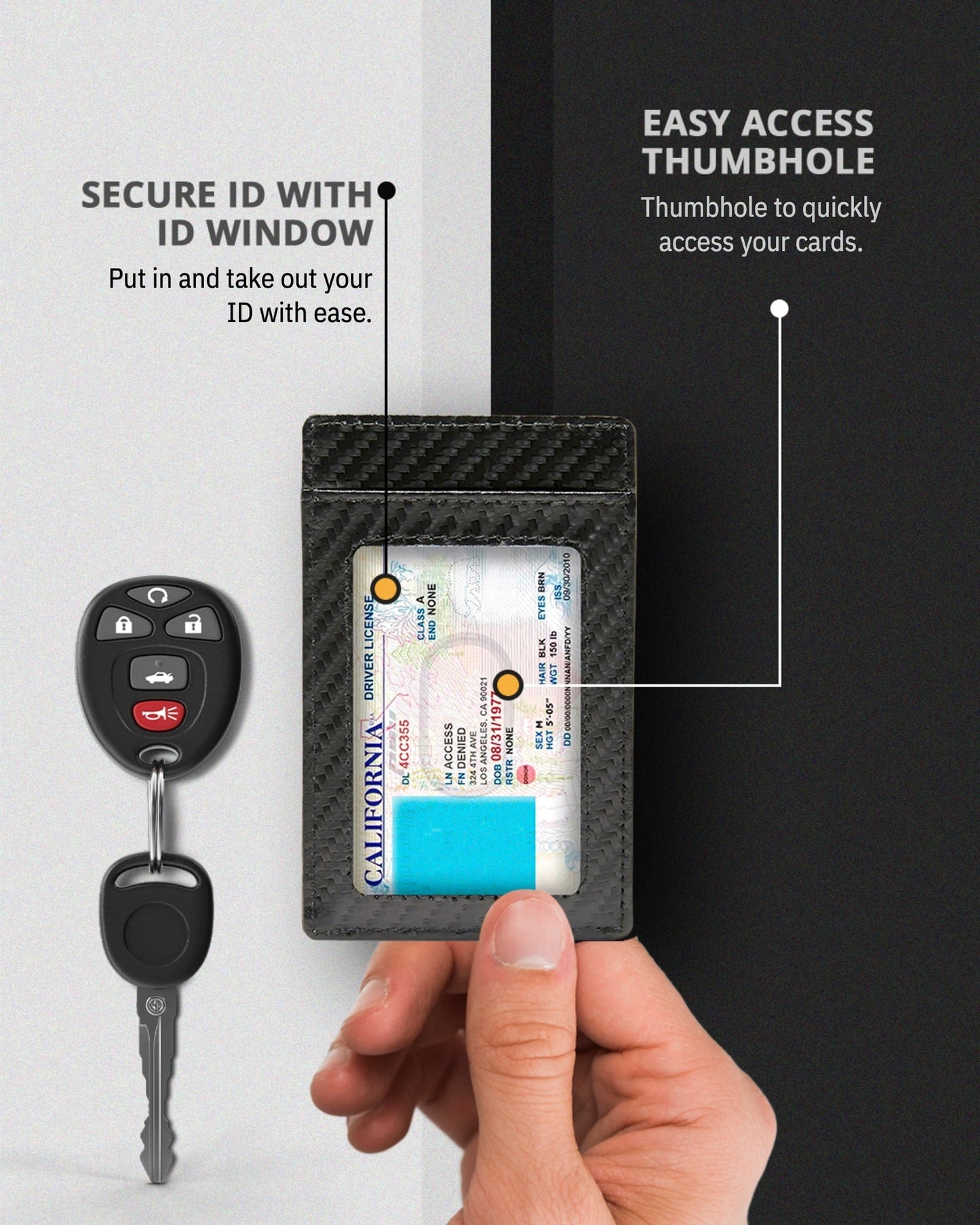 Genuine Leather Slim Card Holder – RFID Blocking, Minimalist