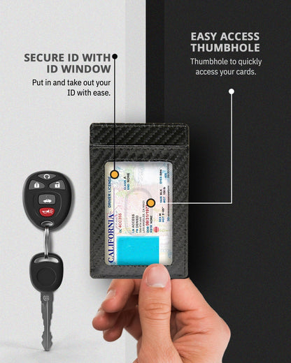 Genuine Leather Slim Card Holder – RFID Blocking, Minimalist