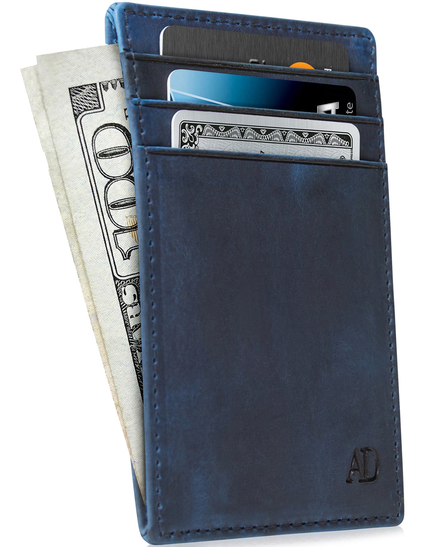 Genuine Leather Slim Card Holder – RFID Blocking, Minimalist