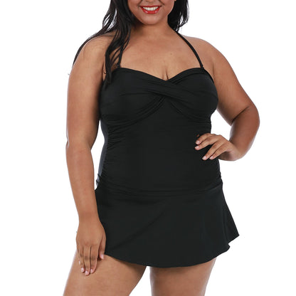 InstantFigure Plus Size Skirted One Piece Swimsuit 13556PC
