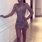 Women's Female Fashion Sequins Dress Long Sleeve Dresses