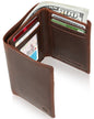 Genuine Leather Trifold Wallet – ID Window, 7 Card Slots, RFID Blocking