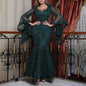 Women's Fashion Wear Dress Gold Long Sleeve Wedding Dresses
