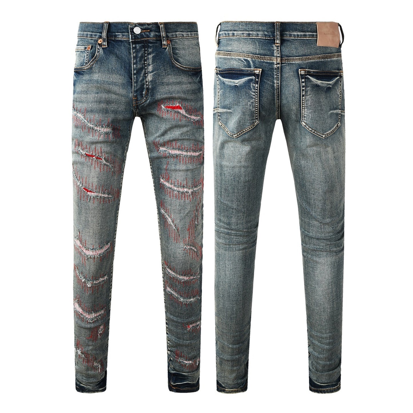 Men's Fashionable Ripped Straight-Leg Pants