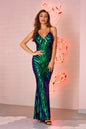 Women's Sexy Strap Backless Sequins Dress Long Dresses