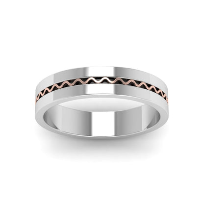 Mens Wave Comfort Fit Wedding Ring