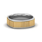 2 Tone Gold Texture Square Band Ring