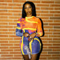 Printed High-waisted Buttock Dress For Women