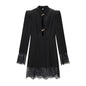 Trendy Hollow Out Cutout Long Sleeve Lace Splicing Dresses