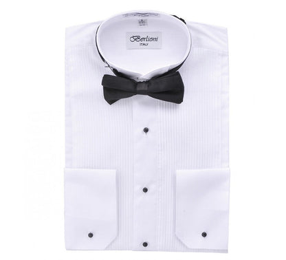 Insta Slim Tuxedo Shirt with Bow Tie – Wingtip Collar Style 155485