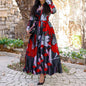 Digital Printing Four-sided Stretch Wide Hem Dresses