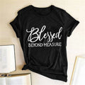 Blessed Measure Women'S T-Shirt Harajuku Aesthetic Top Graphic T-Shirt Women'S Short Sleeve Round Neck Women'S Clothing