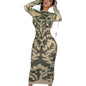 Close-fitting Backless Long-sleeved Dresses Slim Halter Dress Trendy