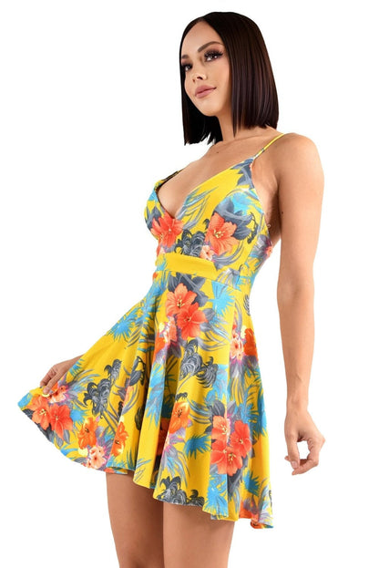 Hot Summer Floral Print Fit & Flare Dress