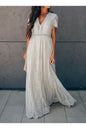 Women's Summer Sleeve Hollow Sexy Lace Long Dresses