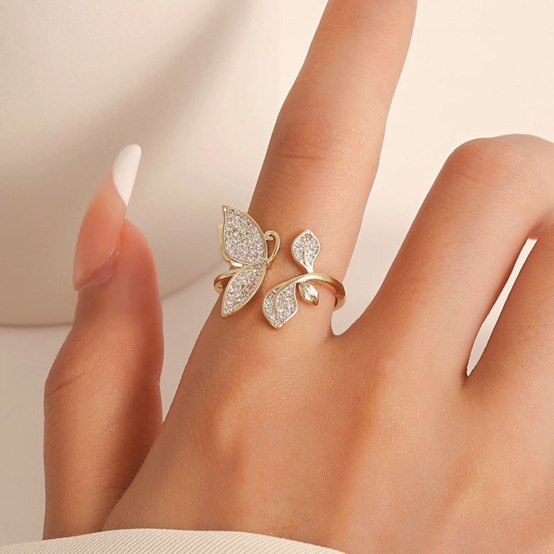Ring Geometric Minority Diamond Light Luxury