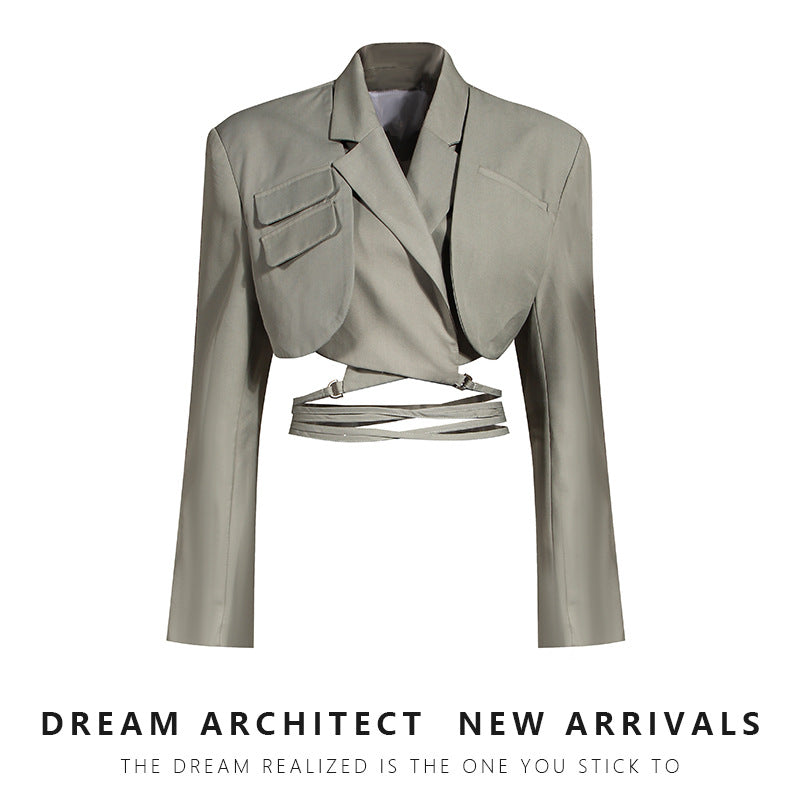 Women's Two-piece Asymmetric Design Sense Fried Street Suits