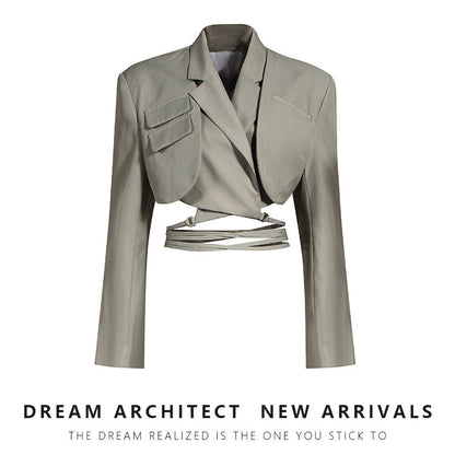 Women's Two-piece Asymmetric Design Sense Fried Street Suits