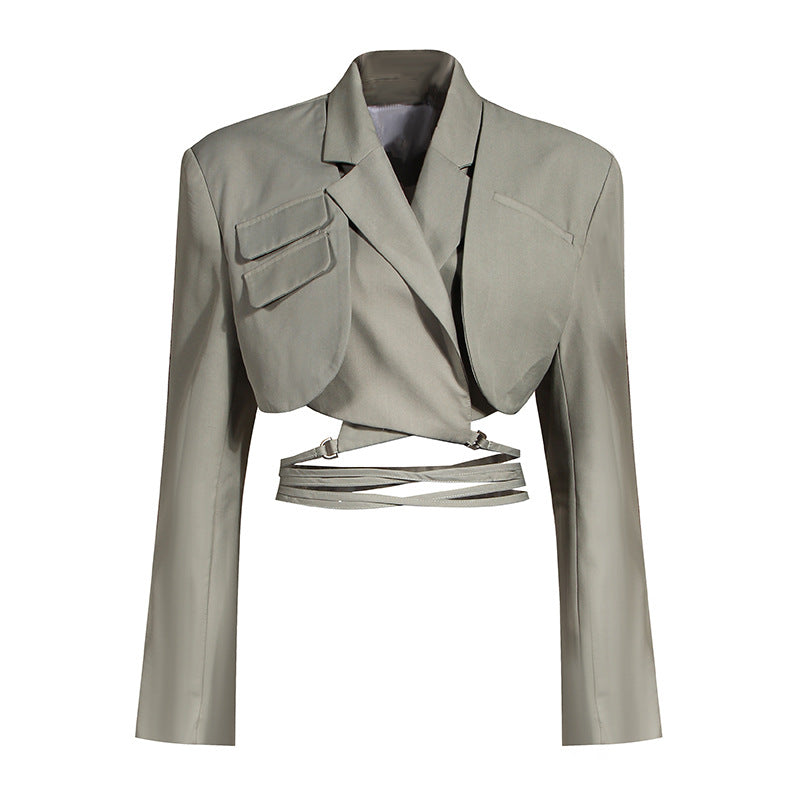 Women's Two-piece Asymmetric Design Sense Fried Street Suits