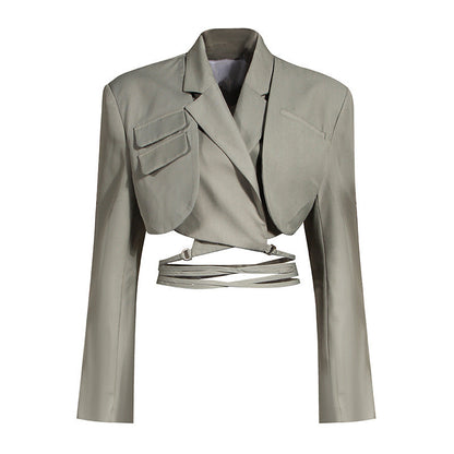 Women's Two-piece Asymmetric Design Sense Fried Street Suits