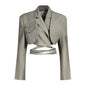 Women's Two-piece Asymmetric Design Sense Fried Street Suits