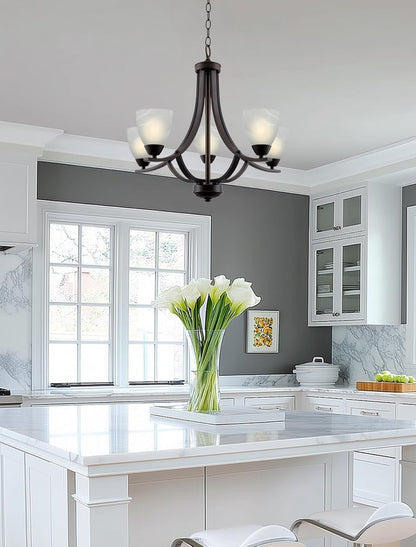 Contemporary 5-Light Large Chandelier