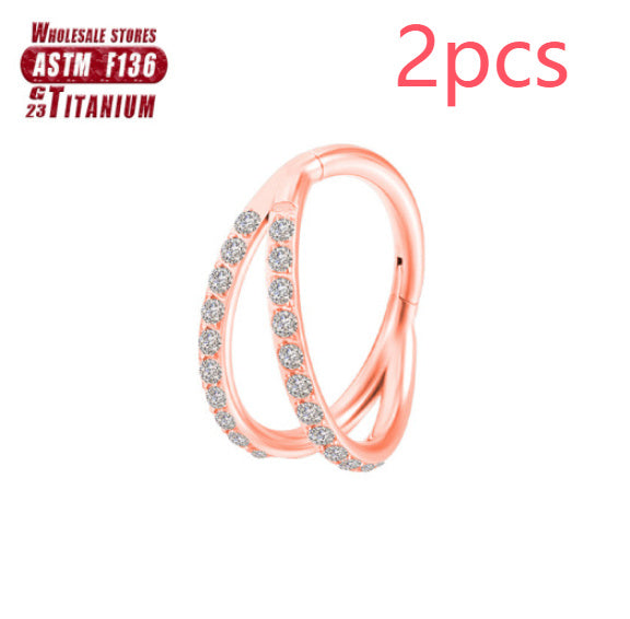 F136 Titanium Alloy Fork Nose Ring Human Body Puncture Ornament